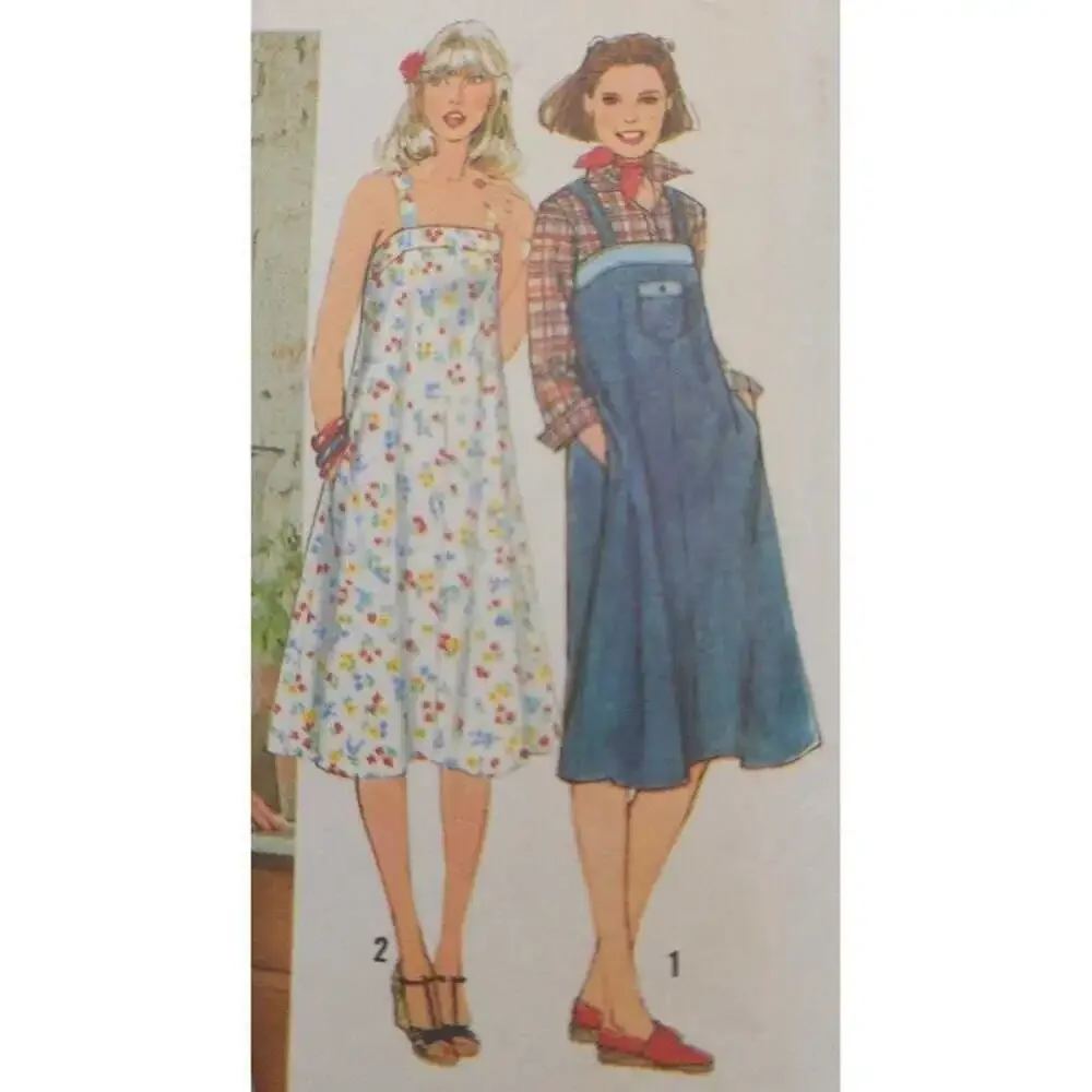 Vintage 70's Simplicity 8466 Misses Vintage Sundress or Jumper Size 10 Uncut